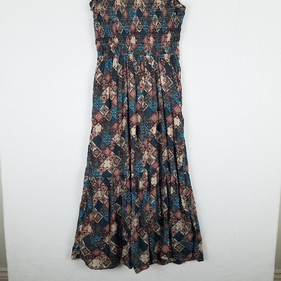 Anthropologie Ruffle Smocked Teired Button Front Cotton Midi Dress XS - Picture 8 of 15